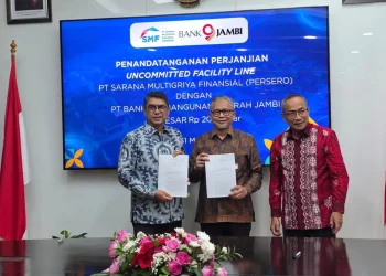 Peresmian kerja sama antara Bank Jambi dan PT Sarana Multigriya Finansial (SMF) Persero melalui penandatanganan Perjanjian Uncommitted Facility Line dengan nilai fantastis mencapai Rp200 miliar.