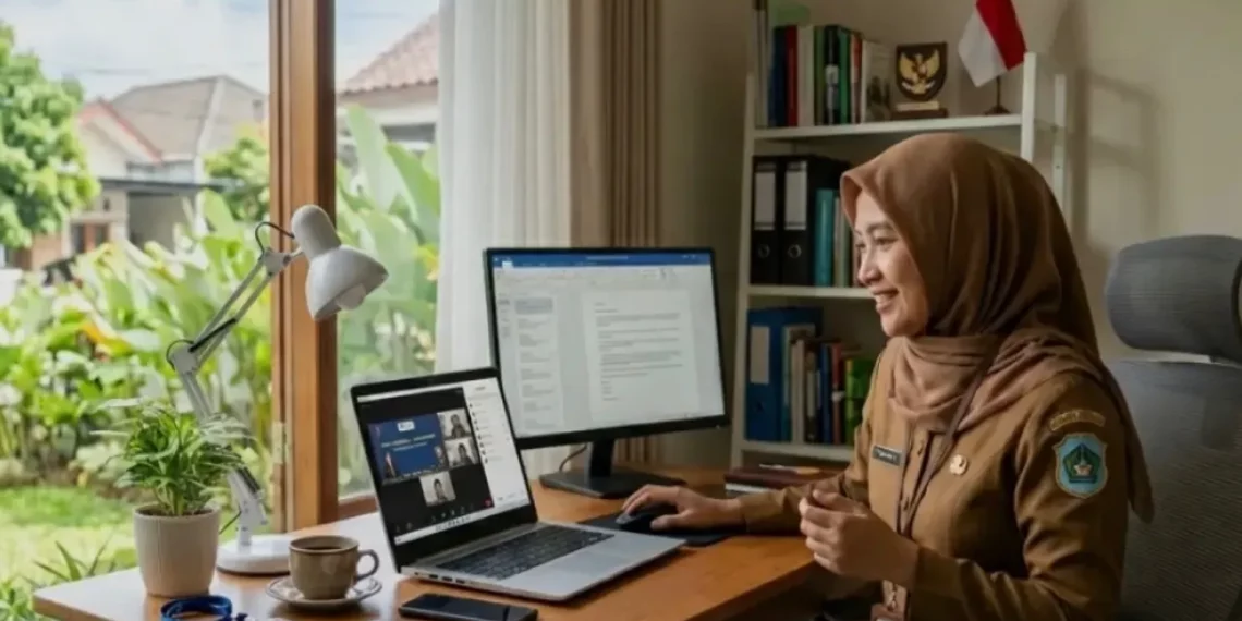 Ilustrasi work from home ASN (foto: ist)