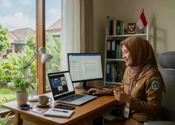 Ilustrasi work from home ASN (foto: ist)