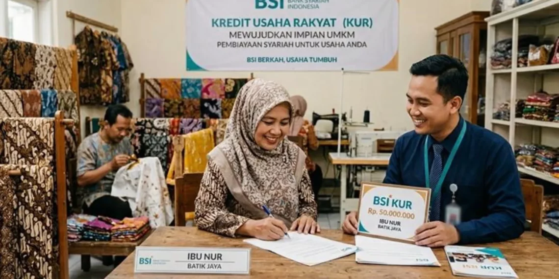 Ilustrasi pelayanan penyaluran KUR Syariah BSI