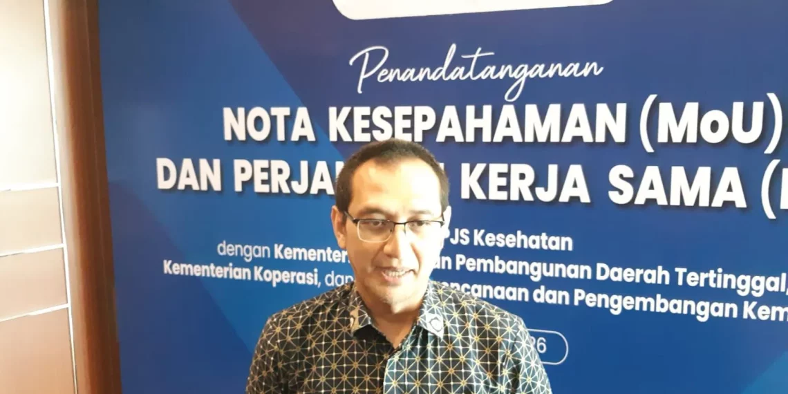 Kepala Humas BPJS Kesehatan, Rizzky Anugerah di Jakarta, Selasa (7/4). (Foto: Steven Widjaja)