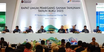 Rapat Umum Pemegang Saham Tahunan (RUPST) Tahun Buku 2025 PT Pertamina Geothermal Energy (PGE) di Jakarta, Selasa (21/4). (Foto: Dok. PGE)