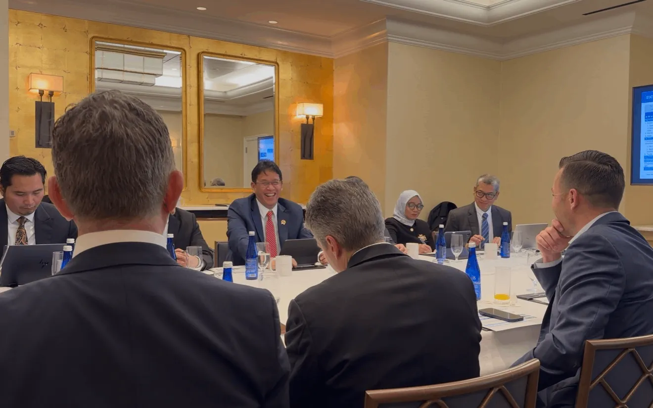 Menteri Keuangan Purbaya Yudhi Sadewa melakukan pertemuan dengan grup investor di Amerika Serikat, Senin, 13 April 2026. (Foto: Dok. Biro KLI/Kemenkeu)