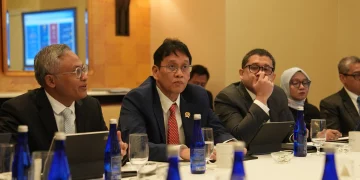 Menteri Keuangan Purbaya Yudhi Sadewa saat melakukan pertemuan dengan grup investor di Amerika Serikat, Senin (13/4/2026). (Foto: Dok. Biro KLI/Kemenkeu)