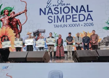 Penarikan Undian Nasional Simpeda Periode ke-2 Tahun XXXVI-2026 bertajuk "Sinergi Nusantara", di Ballroom Hotel Alila Surakarta, Jawa Tengah, Jumat, 17 April 2026. (Foto: M. Zulfikar)