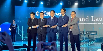 CEO CACI Andi Nirwoto (kanan ujung) dalam konferensi pers bertajuk “Unlocking Institutional Participation: Formalizing Indonesia’s Digital Asset Market Through ICEx” (foto: M.Ibrahim)