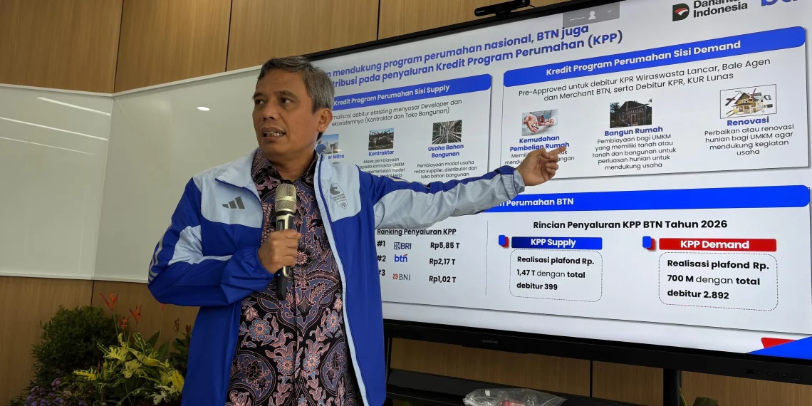 Direktur Utama BTN, Nixon Napitupulu, mengatakan tren kualitas kredit konstruksi terus membaik, terutama untuk penyaluran kredit baru yang kini jauh lebih selektif (Foto: M.Ibrahim)