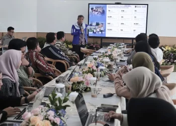 Direktur Utama PT Bank Tabungan Negara (Persero) Tbk, Nixon Napitupulu dalam media gathering di Bandung, Jawa Barat, Kamis, 11 April 2026. (Foto: M. Ibrahim)
