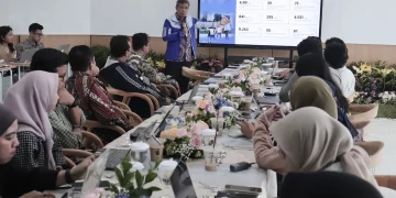 Direktur Utama PT Bank Tabungan Negara (Persero) Tbk, Nixon Napitupulu dalam media gathering di Bandung, Jawa Barat, Kamis, 11 April 2026. (Foto: M. Ibrahim)