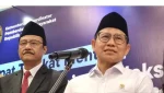 Menteri Sosial Saifullah Yusuf (kiri) dan Menteri Koordinator Bidang Pemberdayaan Masyarakat Abdul Muhaimin Iskandar dalam konferensi pers usat Rapat Tingkat Menteri (RTM) di Jakarta, Senin (27/4/2026). (Foto: ANTARA/Anita Permata Dewi)