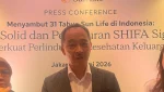 Presiden Direktur Sun Life, Albertus Wiroyo, ditemui usai konferensi pers di Jakarta, Jumat, 8 Mei 2026. (Foto: Alfi Salima Puteri)