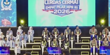 Tangkapan layar - Final Lomba Cerdas Cermat Empat Pilar MPR RI 2026 tingkat Provinsi Kalimantan Barat di Pontianak, Sabtu (9/5/2026). (Foto: ANTARA/YouTube/MPRGOID/Fath Putra Mulya)