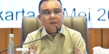 Wakil Ketua DPR RI, Sufmi Dasco Ahmad, saat menerima audiensi aliansi Gerakan Buruh Bersama Rakyat di Ruang Abdul Muis, Gedung Nusantara, DPR RI, Senayan, Jakarta, Jumat (1/5/2026). (Foto: Dok. DPR)