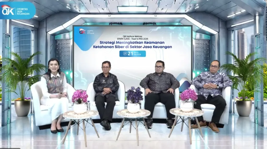Webinar OJK bertajuk "Strategi Meningkatkan Keamanan Ketahanan Siber di Sektor Jasa Keuangan yang diselenggarakan secara daring, Kamis (21/5/2026). (Tangkapan layar Zoom: Julian)