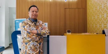 Direktur Utama Bank DP Taspen Iwan Soeroto saat ditemui di kantornya, Bekasi, Jawa Barat, Rabu (29/4/2026). (Foto: Muhammad Zulfikar)