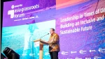 Presiden ke-6 RI Susilo Bambang Yudhoyono (SBY) saat berpidato di acara Asia Grassroots Forum 2026 di Jakarta, Kamis (4/6/2026). (Foto: dok. Amartha)