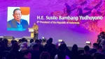 Presiden RI ke-6 Susilo Bambang Yudhoyono (SBY) berpidato dalam The 2026 Asia Grassroots Forum yang diselenggarakan oleh Amartha di Jakarta, Kamis (4/6/2026). (Foto: Prima Gumilang)