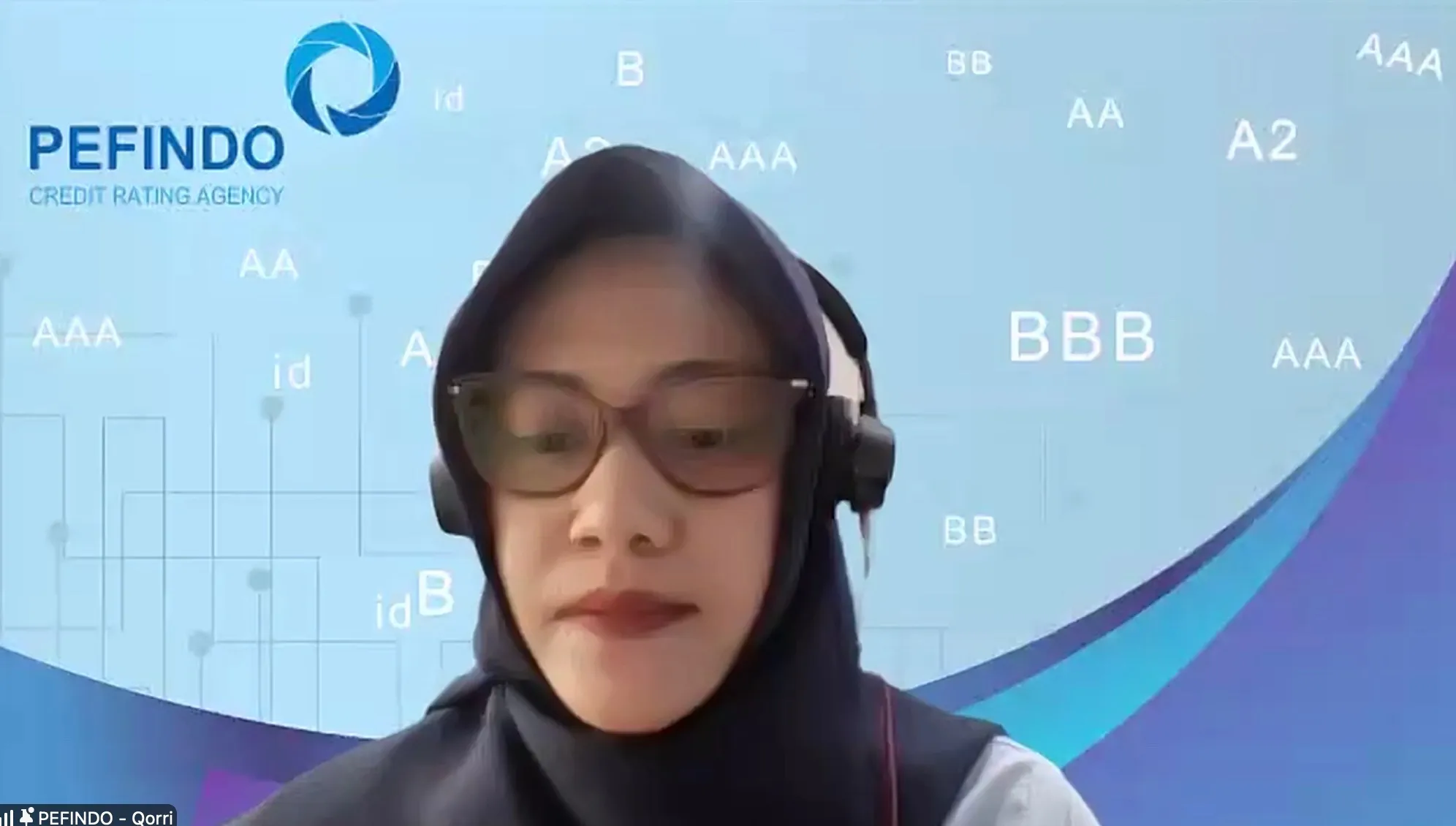 Analis Divisi Pemeringkatan Nonjasa Keuangan Pefindo, Qorri Aina. (Foto: Tangkapan layar)