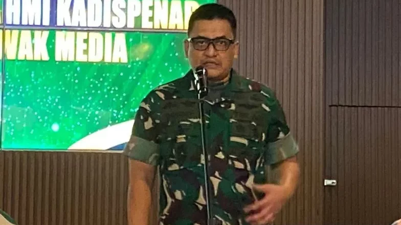 Kepala Dinas Penerangan TNI AD (Kadispenad) Brigjen TNI Donny Pramono saat jumpa pers di Jakarta Pusat, Jumat (29/5/2026). (Foto: ANTARA/Walda Marison)