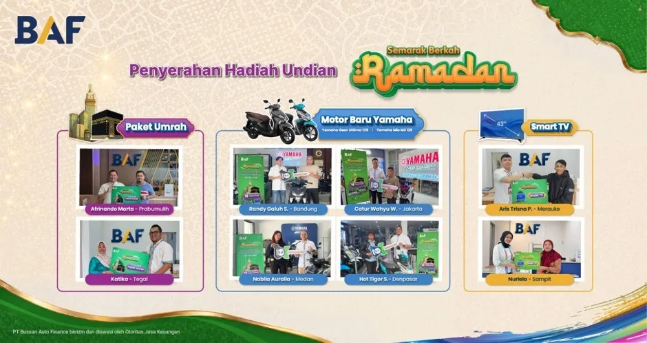 Dokumentasi beberapa pemenang saat prosesi serah terima hadiah undian Semarak Berkah Ramadan 2026. (Foto: Dok. BAF)