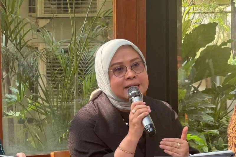 Direktur Pelindungan WNI (PWNI) Kementerian Luar Negeri (Kemlu) RI Heni Hamidah dalam media gathering di Jakarta, Rabu (1/7/2026). (ANTARA/Cindy Frishanti)